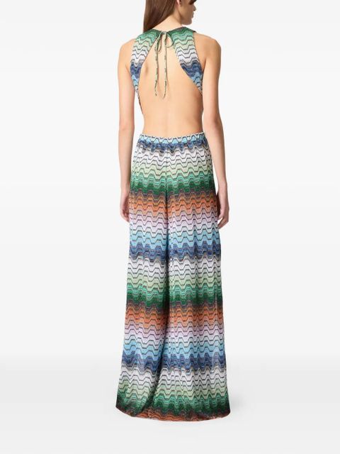 Missoni chevron-pattern V-neck jumpsuit - Blue