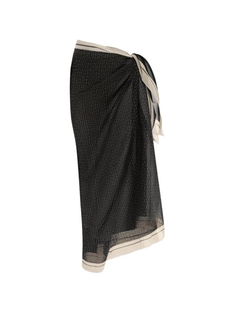 Balmain logo-patterned sarong - Black - zdjęcie produktu nr 1
