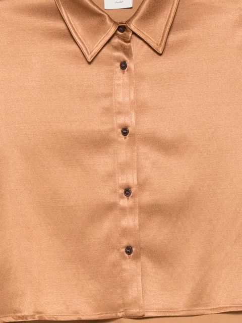 Alysi long-sleeves cropped shirt - Brown