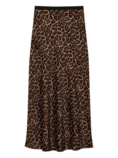 ANINE BING animal-print silk skirt - Brown - zdjęcie produktu nr 1