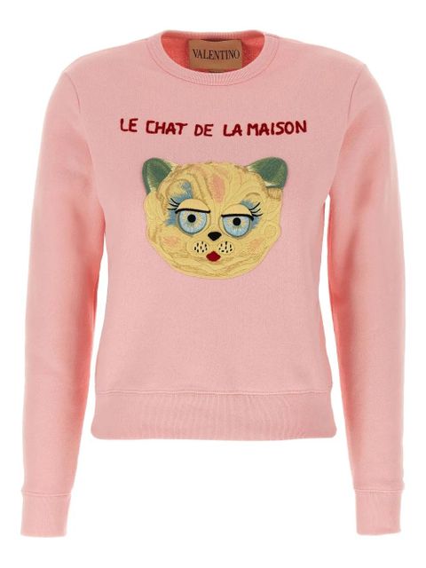 Valentino Garavani cat-embroidered sweatshirt - Pink - zdjęcie produktu nr 1