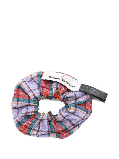 Vivienne Westwood embroidered plaid scrunchie - Purple - zdjęcie produktu nr 2
