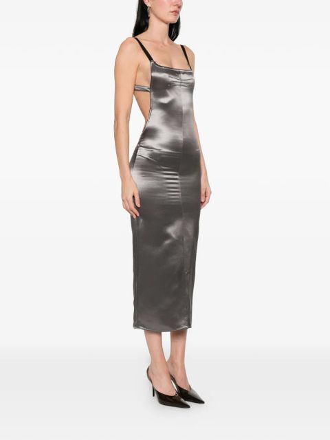 The Attico satin midi dress - Grey