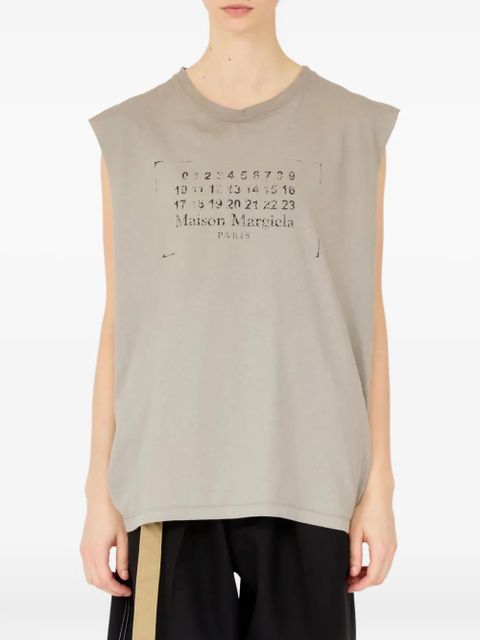 Maison Margiela logo-print sleeveless top - Grey - zdjęcie produktu nr 2