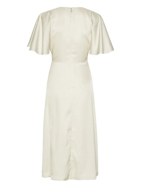 ROTATE BIRGER CHRISTENSEN satin slit midi dress - White