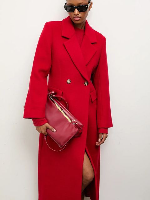 Answear.LAB płaszcz wełniany kolor czerwony