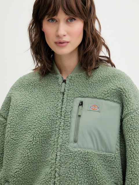 Dickies bluza polarowa damska kolor zielony gładka DK0A88BN
