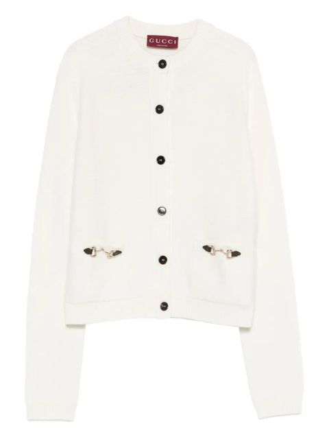 Gucci Horsebit-detail buttoned cardigan - White - zdjęcie produktu nr 1