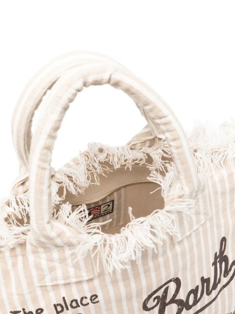 MC2 Saint Barth Vanity striped fringed tote bag - Neutrals