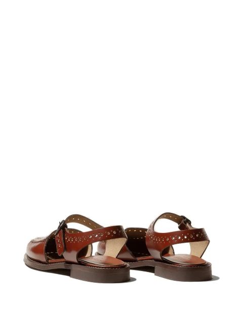 Hereu Picada perforated leather flats - Brown