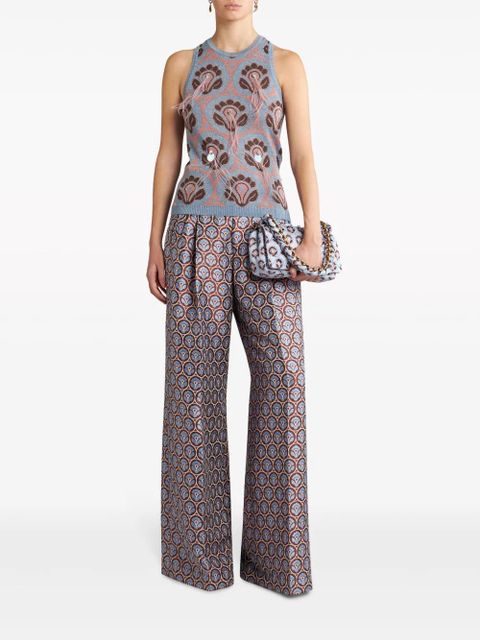 ETRO feather-embellished jacquard top - Blue - zdjęcie produktu nr 2