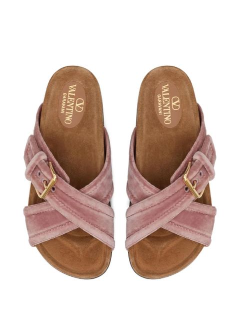 Valentino Garavani 30mm Fussfriend velvet sandals - Pink