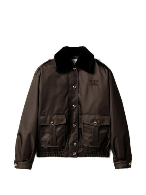 Miu Miu padded oversized military jacket - Brown - zdjęcie produktu nr 1