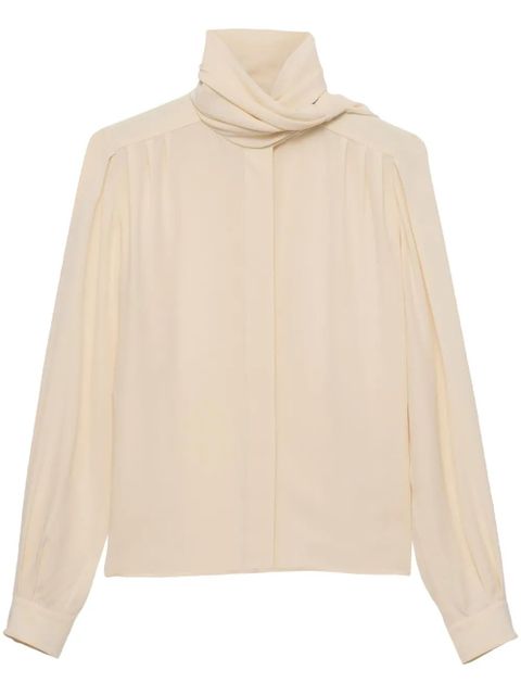 Prada scarf-detail shirt - Neutrals - zdjęcie produktu nr 1