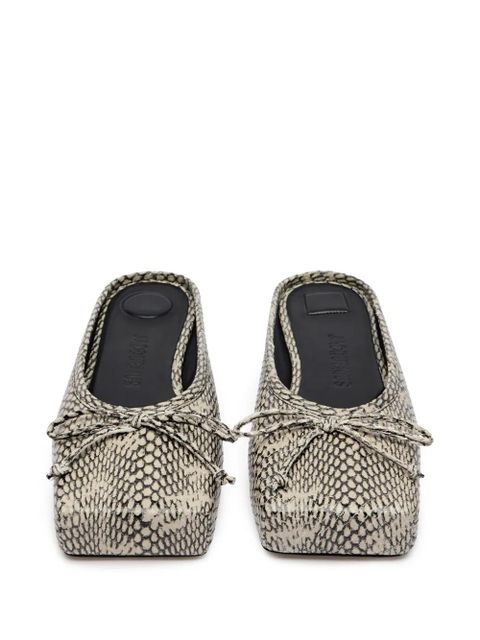 Jacquemus snakeskin-effect mules - Neutrals