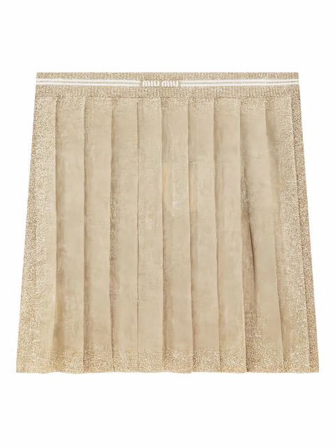 Miu Miu pleated mini skirt - F0056 GOLD - zdjęcie produktu nr 1