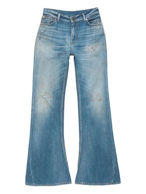 Acne Studios flared patch trousers - Blue - zdjęcie produktu nr 1