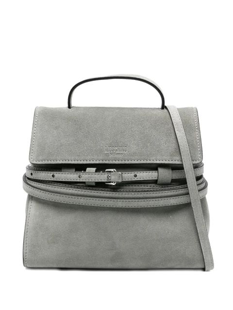 Moschino belt-details suede tote bag - Green - zdjęcie produktu nr 1