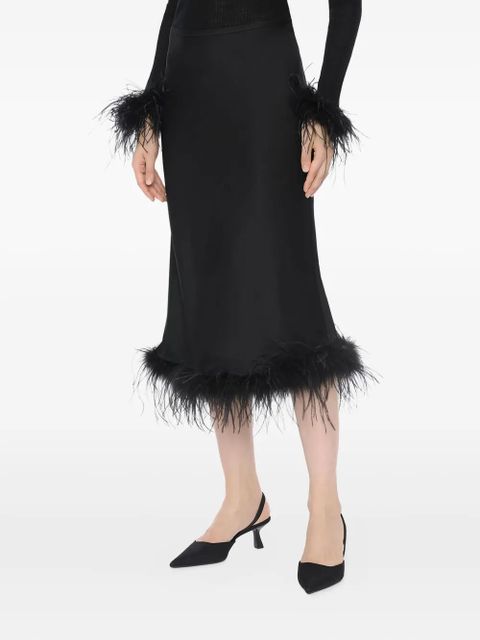 Blumarine feather trim skirt - Black - zdjęcie produktu nr 2