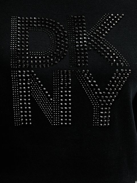 Dkny sweter bawełniany damski kolor czarny DJ5R0840