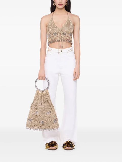 Rabanne beaded crochet tote bag - Gold - zdjęcie produktu nr 1