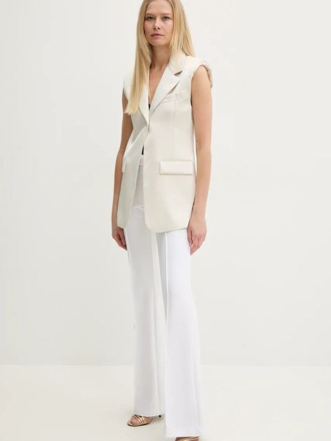 Patrizia Pepe kamizelka kolor beżowy jednorzędowa 2S1523 A563