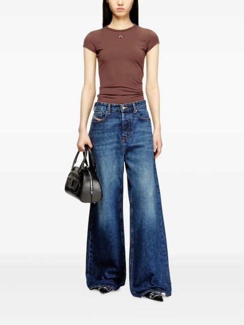 Diesel T-Angie logo-embroidery T-shirt - Brown