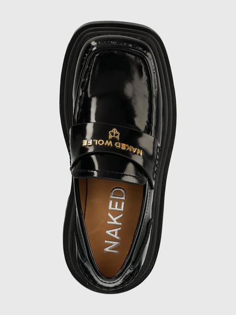 Naked Wolfe mokasyny skórzane Delusion damskie kolor czarny na platformie