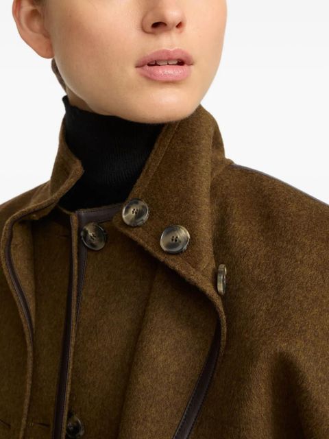 Yves Salomon cape-sleeve cropped jacket - Brown