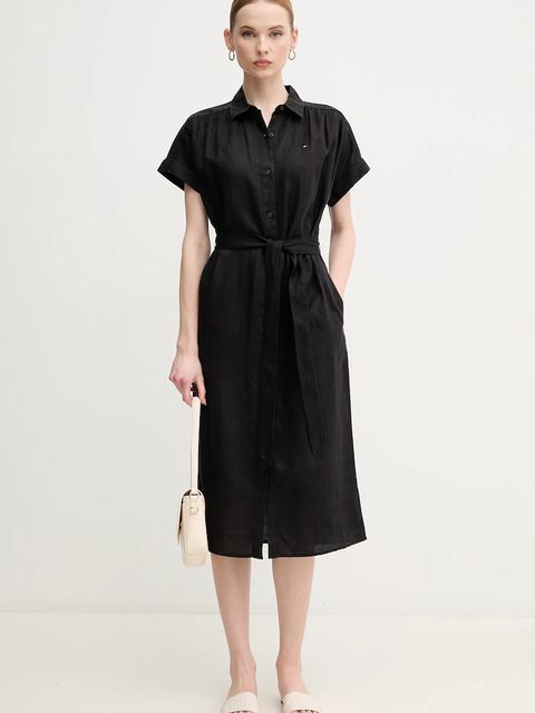 Tommy Hilfiger sukienka lniana - zdjęcie produktu nr 2