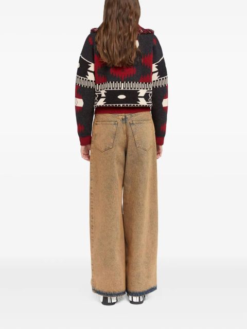 Alanui Icon Jacquard fringe cardigan - Red