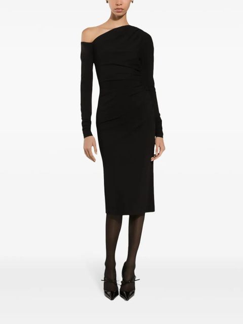 Dolce & Gabbana one-shoulder draped dress - Black