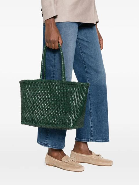 DRAGON DIFFUSION big B Weave woven top-handle tote bag - Green - zdjęcie produktu nr 2