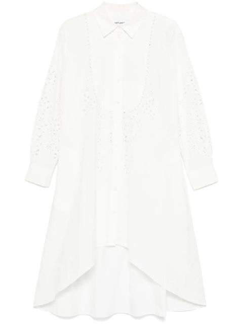 Self-Portrait cotton embroidered shirt dress - White - zdjęcie produktu nr 1