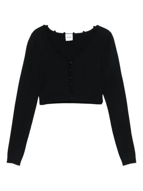 Nanushka button-front ruffled cardigan - Black - zdjęcie produktu nr 1