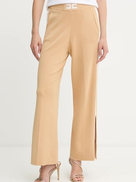 Elisabetta Franchi spodnie dresowe damskie kolor beżowy wzorzyste KP69S56E2 - zdjęcie produktu nr 1