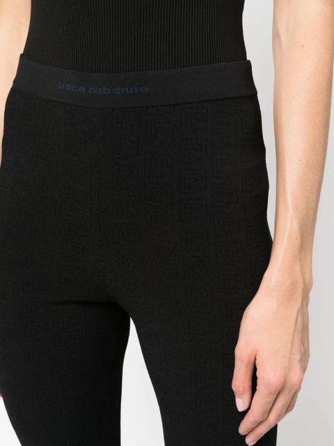 Rabanne logo-waistband leggings - Black