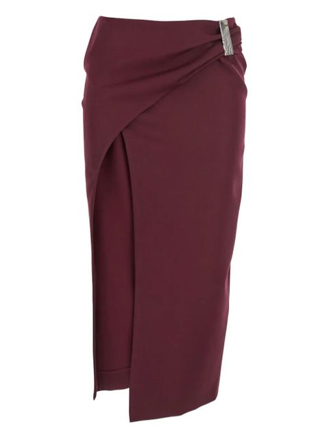 The Attico draped-front midi skirt - Red - zdjęcie produktu nr 1