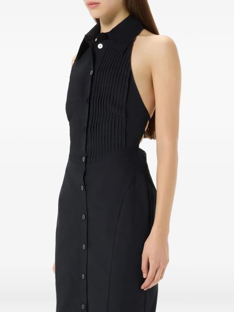 Blumarine plissé button midi dress - Black