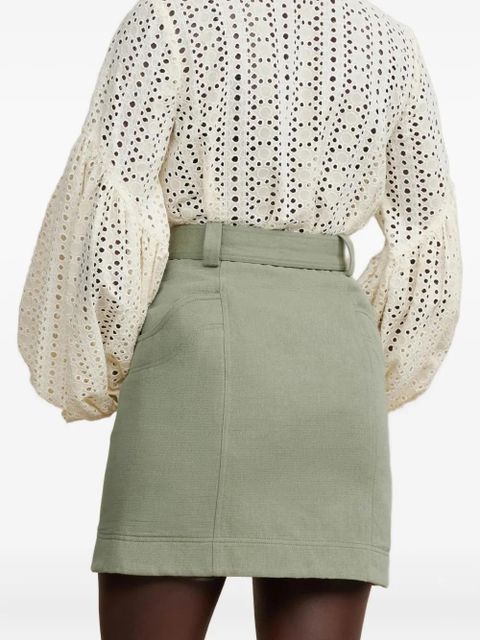 Acler Dunstan cotton mini skirt - Green