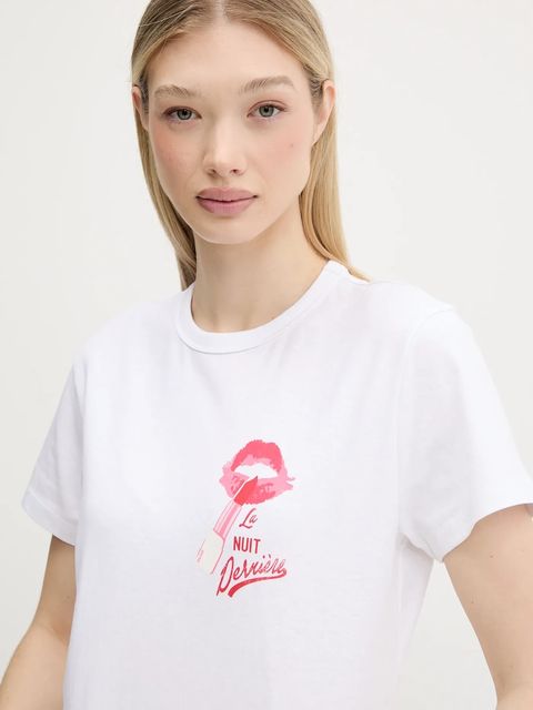 HUGO t-shirt bawełniany damski kolor biały 50544897