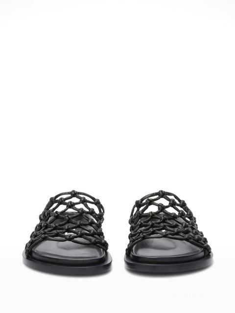 Jil Sander mesh leather sandals - Black