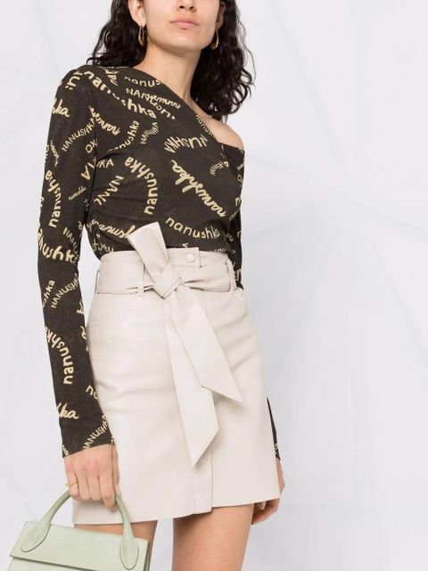 Nanushka A-line belted mini skirt - Neutrals - zdjęcie produktu nr 2