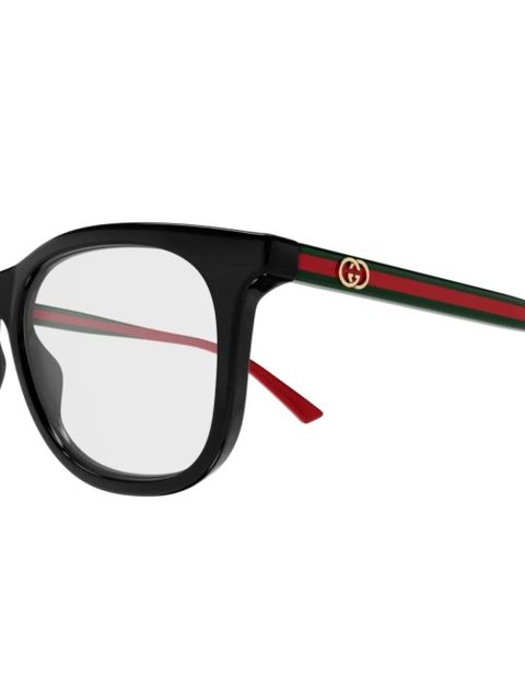 Gucci Eyewear stripe-temples glasses - Black