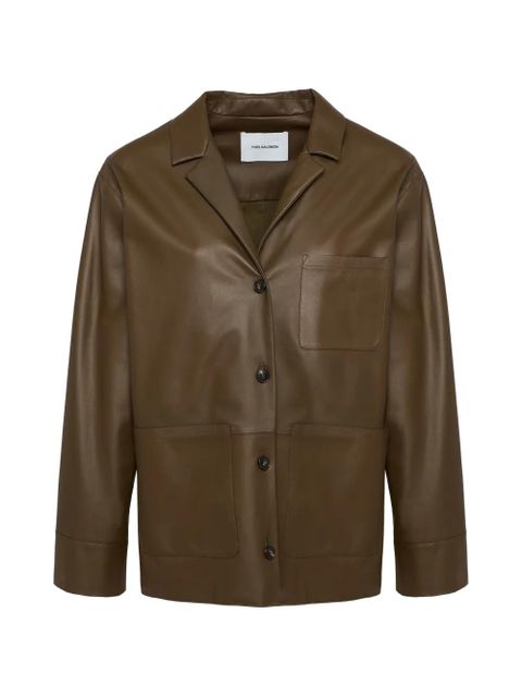 Yves Salomon pocket leather jacket - Green - zdjęcie produktu nr 1