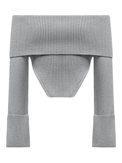Manière De Voir bardot-neckline sweater - Grey - zdjęcie produktu nr 1