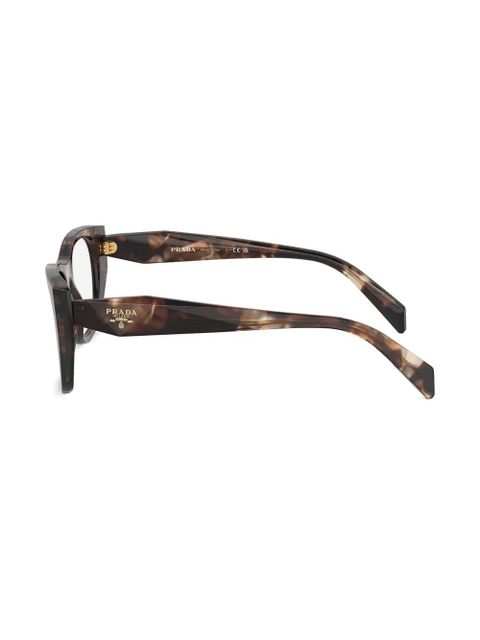 Prada Eyewear geometric-frame glasses - Brown