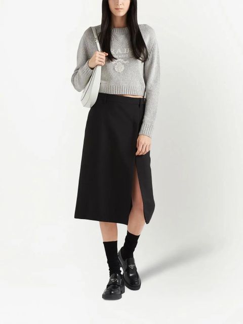 Prada logo-intarsia cashmere jumper - Grey - zdjęcie produktu nr 2