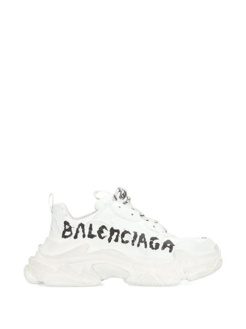 Balenciaga Triple S graffiti-print sneakers - White