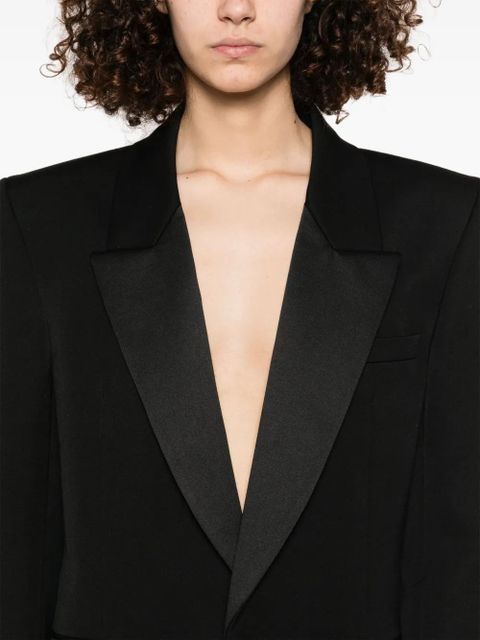 Saint Laurent grain-de-poudre blazer - Black